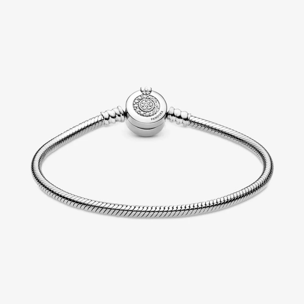 🆕Pandora Moments Sparkling‎ Crown O Snake Chain Bracelet